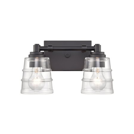 Pulsate 13'' Wide 2-Light Vanity Light - Matte Black -  ELK HOME, 67981/2